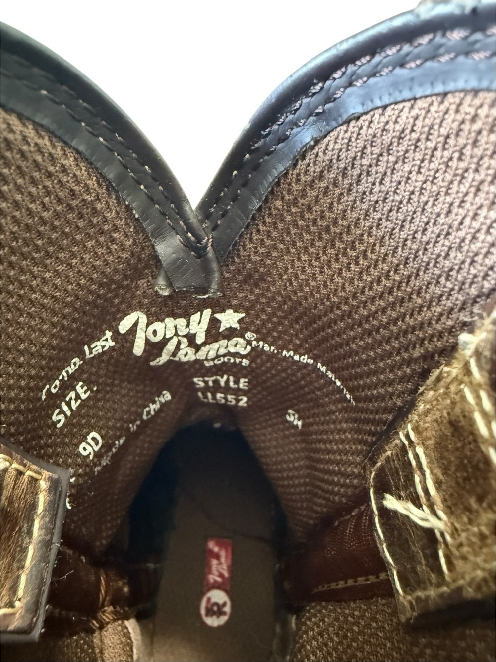 Tony Lama LL552 Kids Rusty Saddle 8" Cowboy Western Boots Shoes Youth Size 9D - Picture 6 of 8